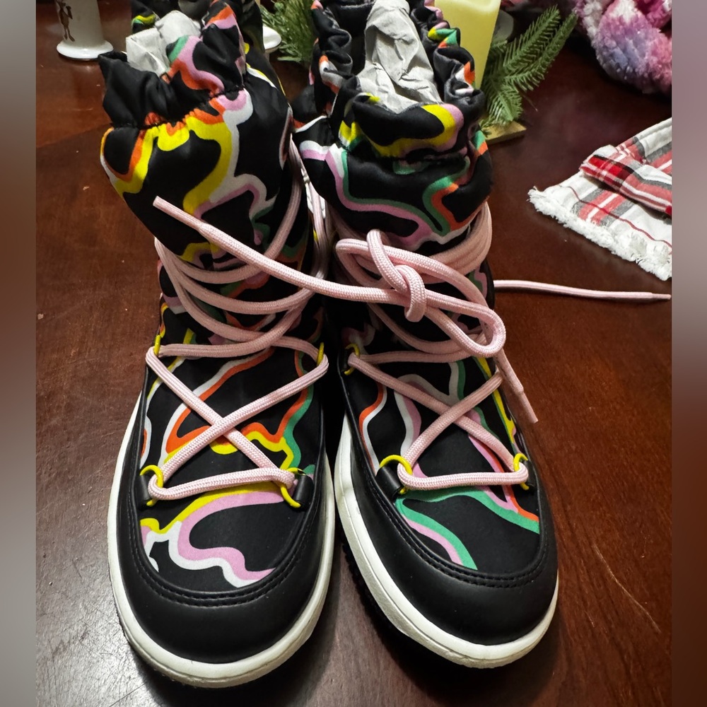 Stella McCartney Multicolor Kids Boots with Pink Laces